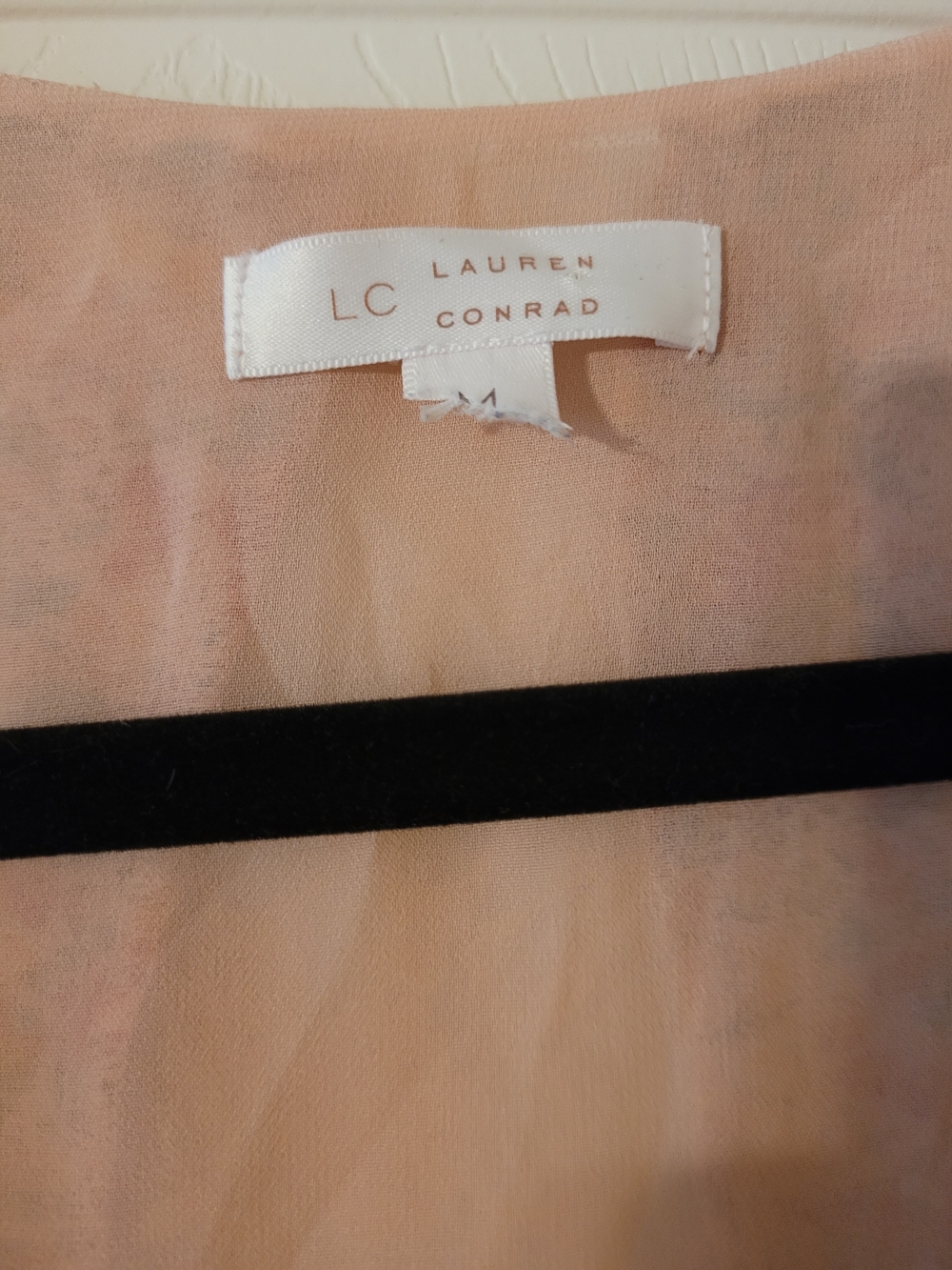 LC Lauren Conrad Pink Floral V-Neck Layered Hem Blouse - Picture 4 of 5